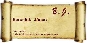 Benedek János névjegykártya