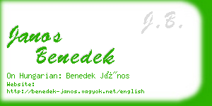 janos benedek business card